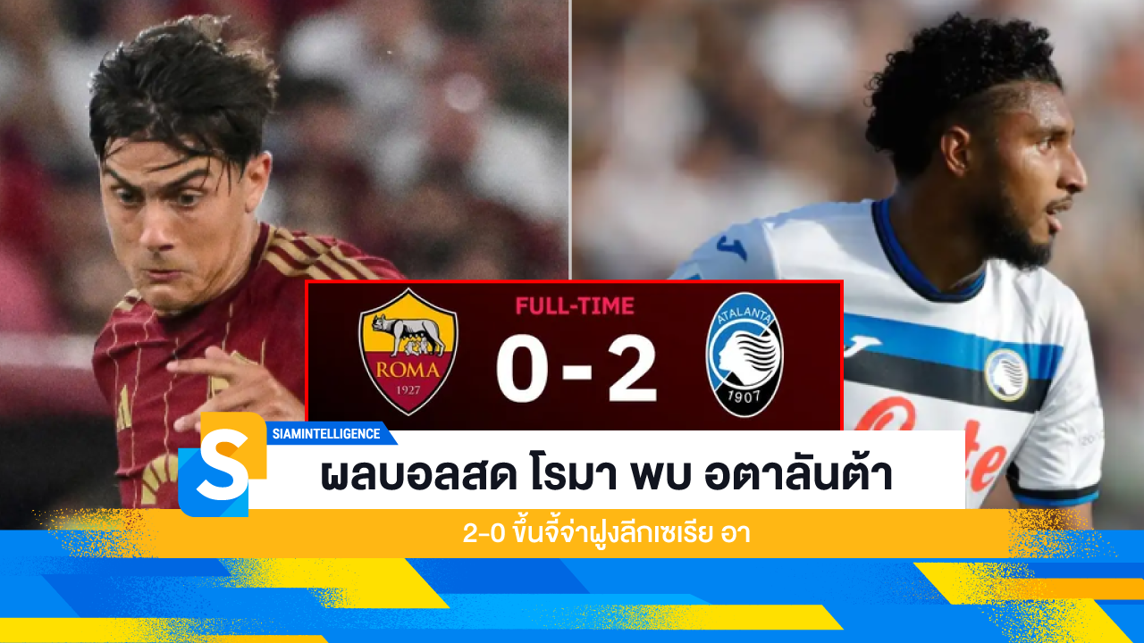 ผลบอลสด โรมา พบ อตาลันต้า 2-0 ขึ้นจี้จ่าฝูงลีกเซเรีย อา