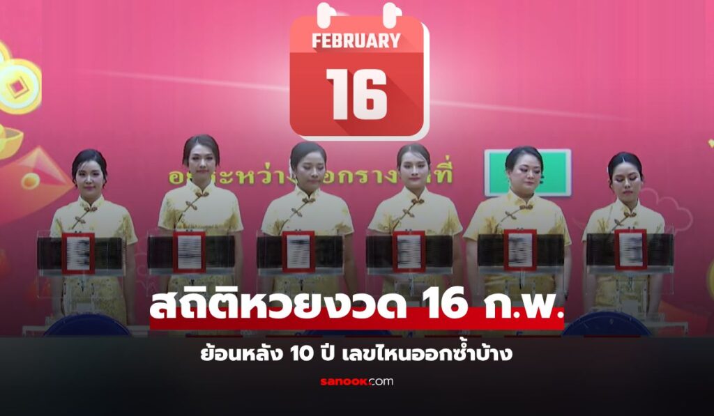 สถิติหวยออก งวด 16 กุมภาพันธ์ ออกเลขไหนบ้าง เลขเด็ดงวดนี้ 16/2/68