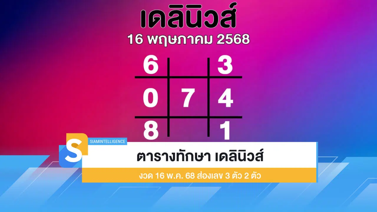 ออกแล้ว ตารางทักษา เดลินิวส์ 16 พ.ค.​ 68 ส่องเลข 3 ตัว 2 ตัว