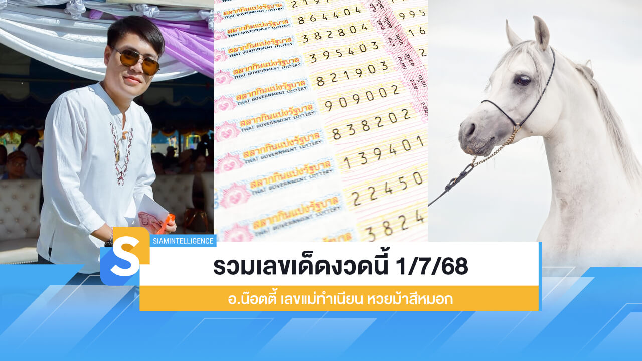 รวมเลขเด็ดงวดนี้ 1/7/68 อ.น๊อตตี้ เลขแม่ทำเนียน หวยม้าสีหมอก