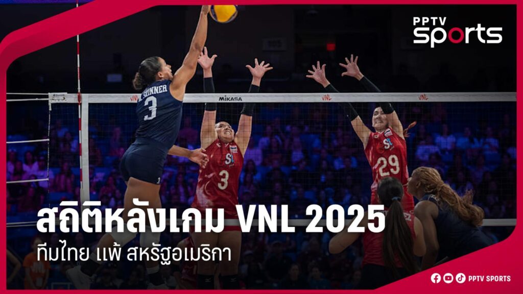 เปิดสถิติหลังเกมวอลเลย์บอลหญิงไทย แพ้ สหรัฐอเมริกา ศึก VNL 2025 สัปดาห์ 3