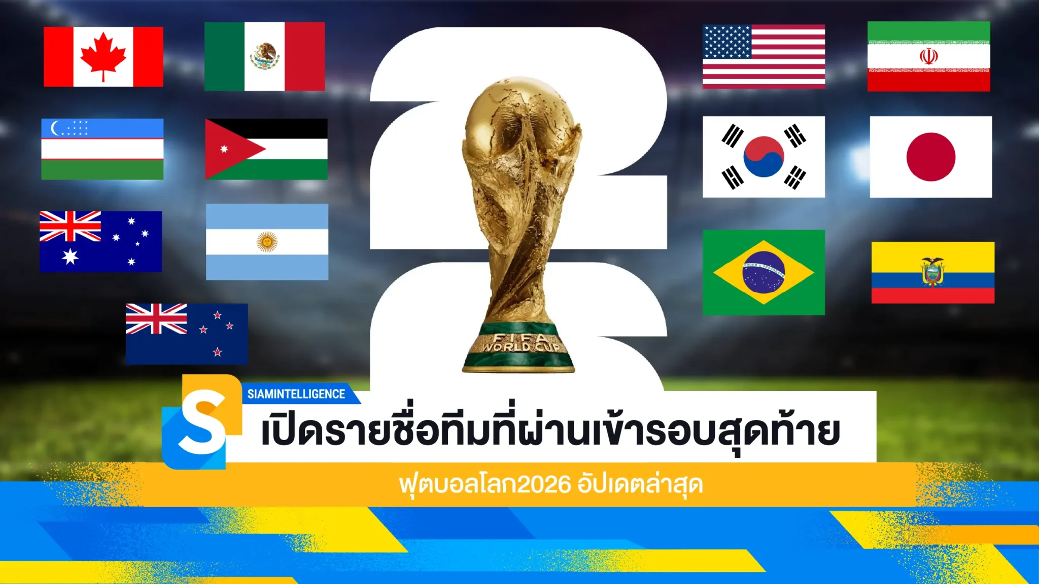 เปิดรายชื่อทีมที่ผ่านเข้ารอบสุดท้าย ฟุตบอลโลก2026 อัปเดตล่าสุด